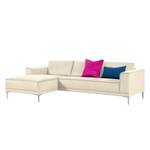 Ecksofa Grapefield Webstoff Ivory - Longchair davorstehend links