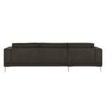 Ecksofa Grapefield Webstoff Kaffeebraun - Longchair davorstehend links