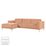 Ecksofa Grapefield Webstoff Lachs - Longchair davorstehend links