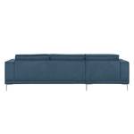 Ecksofa Grapefield Webstoff Meerblau - Longchair davorstehend links