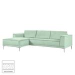 Ecksofa Grapefield Webstoff Mint - Longchair davorstehend links