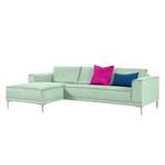 Ecksofa Grapefield Webstoff Mint - Longchair davorstehend links