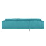 Ecksofa Grapefield Webstoff Mittelblau - Longchair davorstehend links