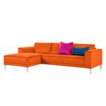 Ecksofa Grapefield Webstoff Orange - Longchair davorstehend links