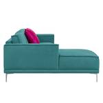 Ecksofa Grapefield Webstoff Petrol - Longchair davorstehend links