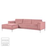 Ecksofa Grapefield Webstoff Rosé - Longchair davorstehend links