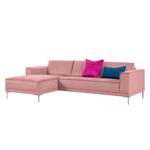 Ecksofa Grapefield Webstoff Rosé - Longchair davorstehend links