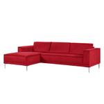 Ecksofa Grapefield Webstoff Rot - Longchair davorstehend links