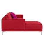 Ecksofa Grapefield Webstoff Rot - Longchair davorstehend links