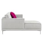 Ecksofa Grapefield Webstoff Silber - Longchair davorstehend links