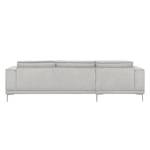 Ecksofa Grapefield Webstoff Silber - Longchair davorstehend links