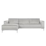 Ecksofa Grapefield Webstoff Silber - Longchair davorstehend links