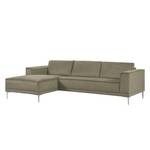 Ecksofa Grapefield Webstoff Taupe - Longchair davorstehend links