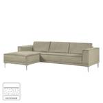 Ecksofa Grapefield Webstoff Warmes Beige - Longchair davorstehend links