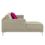 Ecksofa Grapefield Webstoff Warmes Beige - Longchair davorstehend links