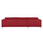 Ecksofa Grapefield Webstoff Weinrot - Longchair davorstehend links