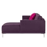 Ecksofa Grapefield Webstoff Aubergine - Longchair davorstehend rechts