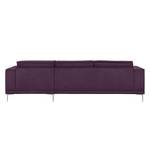 Ecksofa Grapefield Webstoff Aubergine - Longchair davorstehend rechts