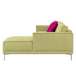 Ecksofa Grapefield Webstoff Avocado - Longchair davorstehend rechts