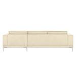 Ecksofa Grapefield Webstoff Creme - Longchair davorstehend rechts