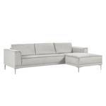 Ecksofa Grapefield Webstoff Grau - Longchair davorstehend rechts