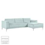 Ecksofa Grapefield Webstoff Hellblau - Longchair davorstehend rechts