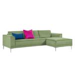 Ecksofa Grapefield Webstoff Khaki - Longchair davorstehend rechts