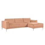 Ecksofa Grapefield Webstoff Lachs - Longchair davorstehend rechts