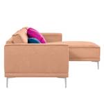 Ecksofa Grapefield Webstoff Lachs - Longchair davorstehend rechts