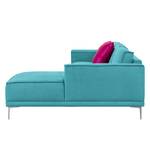 Ecksofa Grapefield Webstoff Mittelblau - Longchair davorstehend rechts