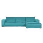 Ecksofa Grapefield Webstoff Mittelblau - Longchair davorstehend rechts