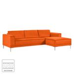 Ecksofa Grapefield Webstoff Orange - Longchair davorstehend rechts