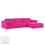 Ecksofa Grapefield Webstoff Pink - Longchair davorstehend rechts