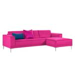 Ecksofa Grapefield Webstoff Pink - Longchair davorstehend rechts