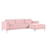 Ecksofa Grapefield Webstoff Rosa - Longchair davorstehend rechts