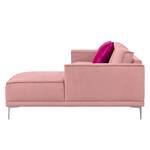 Ecksofa Grapefield Webstoff Rosé - Longchair davorstehend rechts