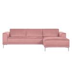 Ecksofa Grapefield Webstoff Rosé - Longchair davorstehend rechts