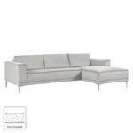 Ecksofa Grapefield Webstoff Silber - Longchair davorstehend rechts