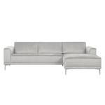 Ecksofa Grapefield Webstoff Silber - Longchair davorstehend rechts