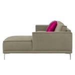 Ecksofa Grapefield Webstoff Taupe - Longchair davorstehend rechts