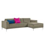 Ecksofa Grapefield Webstoff Taupe - Longchair davorstehend rechts