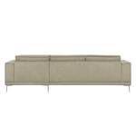 Ecksofa Grapefield Webstoff Warmes Beige - Longchair davorstehend rechts