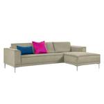 Ecksofa Grapefield Webstoff Warmes Beige - Longchair davorstehend rechts