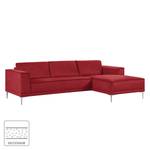 Ecksofa Grapefield Webstoff Weinrot - Longchair davorstehend rechts