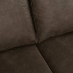Canapé d'angle Greenwood Aspect cuir vieilli - Expresso - Méridienne courte à gauche (vue de face)