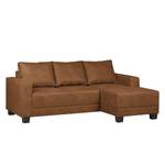 Ecksofa Greenwood Antiklederlook Cognac - Longchair davorstehend rechts