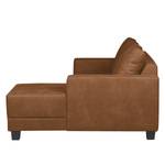 Ecksofa Greenwood Antiklederlook Cognac - Longchair davorstehend rechts