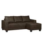 Ecksofa Greenwood Antiklederlook Espresso - Longchair davorstehend rechts