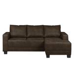 Ecksofa Greenwood Antiklederlook Espresso - Longchair davorstehend rechts