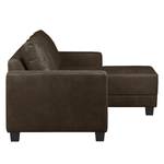 Ecksofa Greenwood Antiklederlook Espresso - Longchair davorstehend rechts